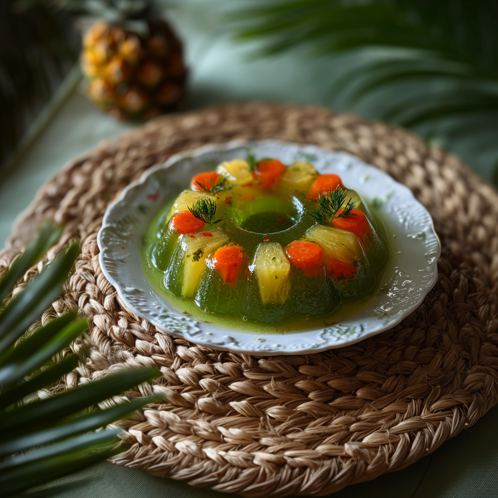 Photo of Coconut-Lime Green Jell-O with Pineapple and Carrots
